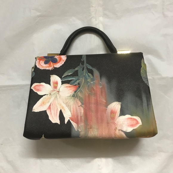 Ted Baker London Vinyl Tote Bag Black Floral | eBay COPY - Ted Baker London Floral Handbag- New